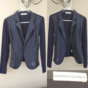 Brunello Cucinelli cotton sleeves ramie blazer M
